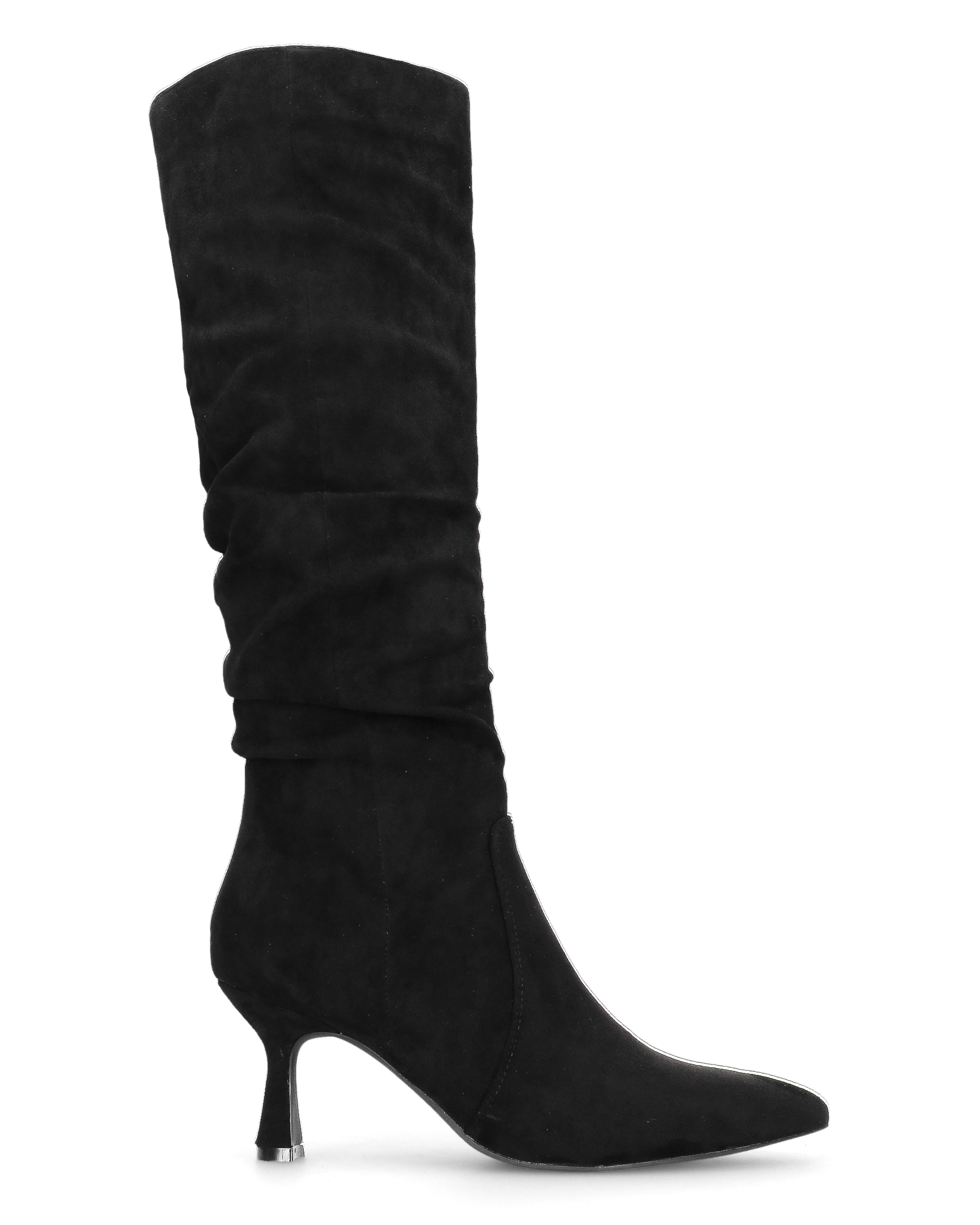 LOREDANA - black suede knee-high boots