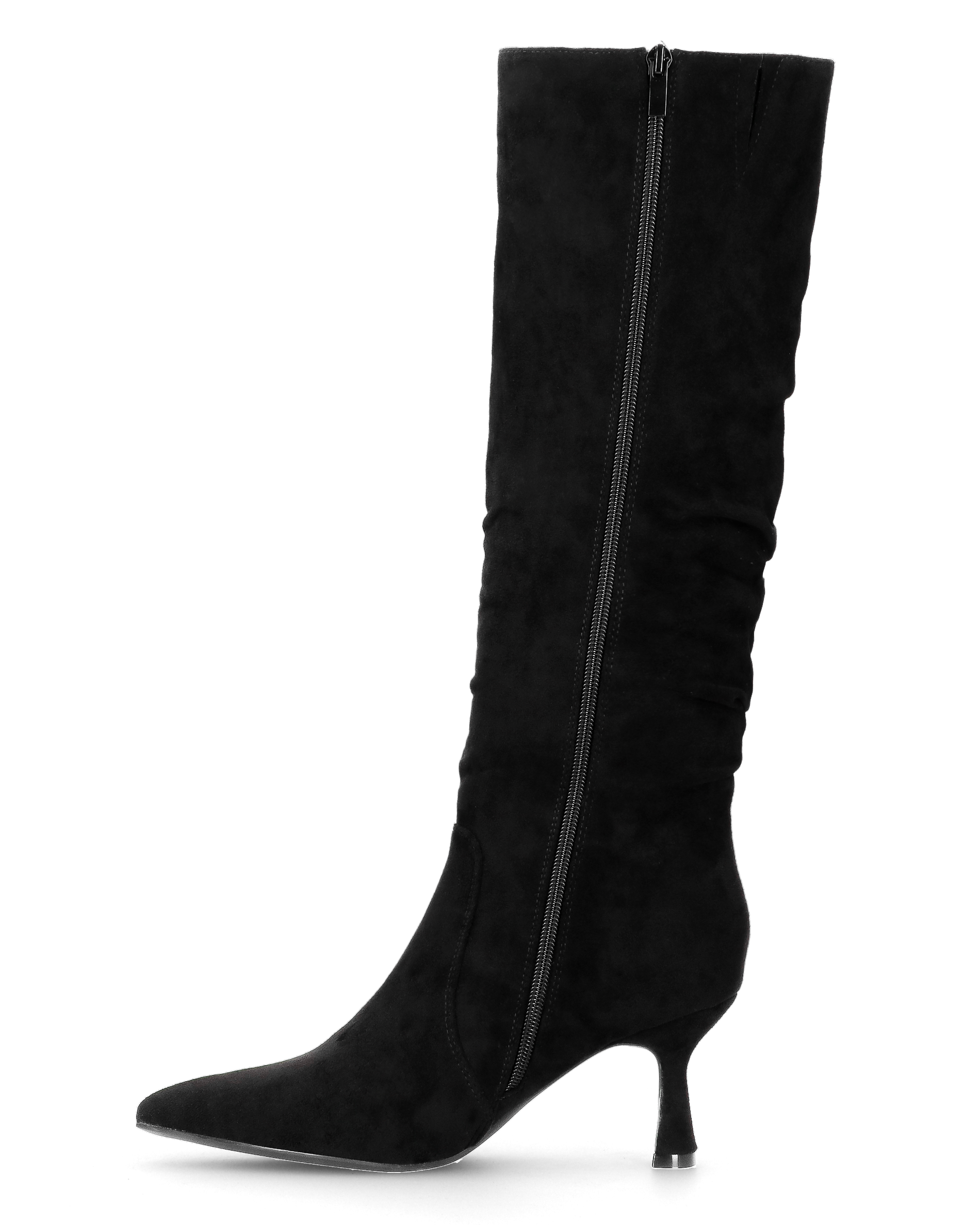 LOREDANA - black suede knee-high boots