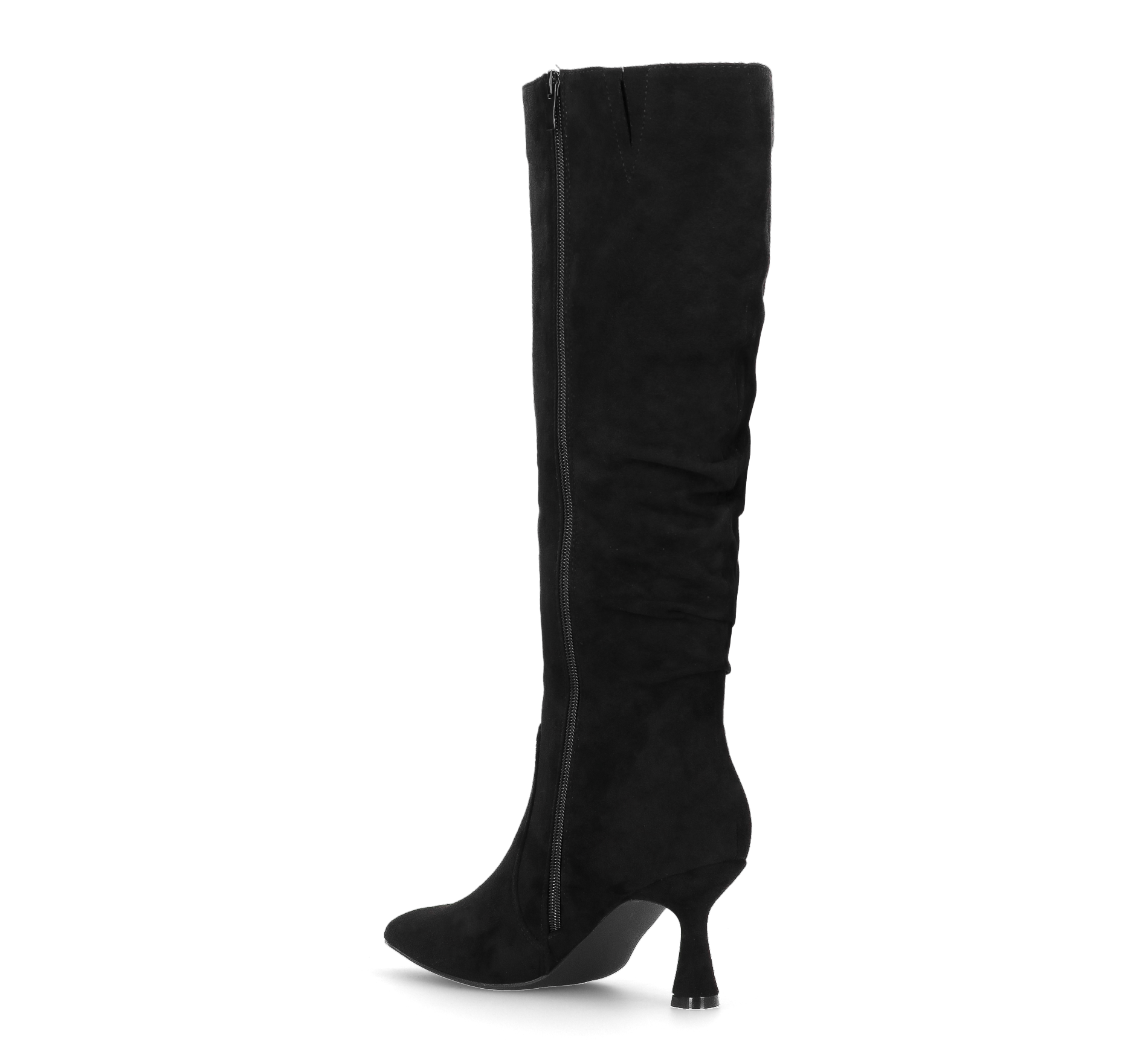 LOREDANA - black suede knee-high boots