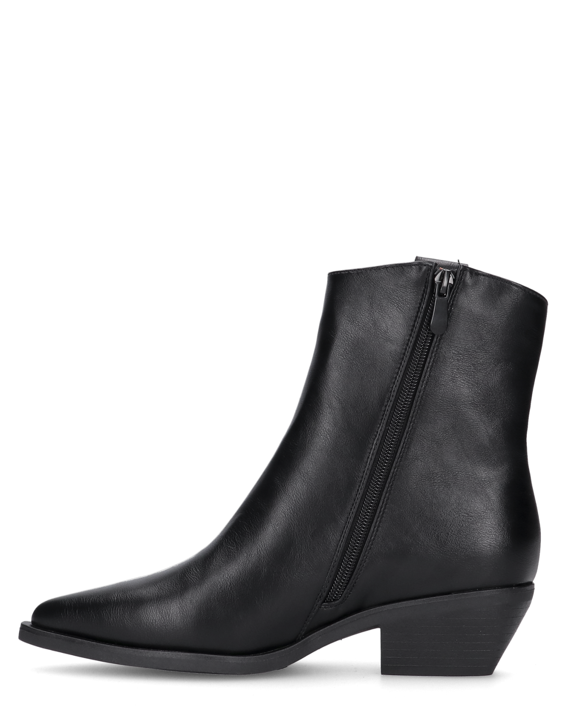 MARTINA - 2-in-1 black faux leather boot: from knee-high boot to ankle boot in one simple move