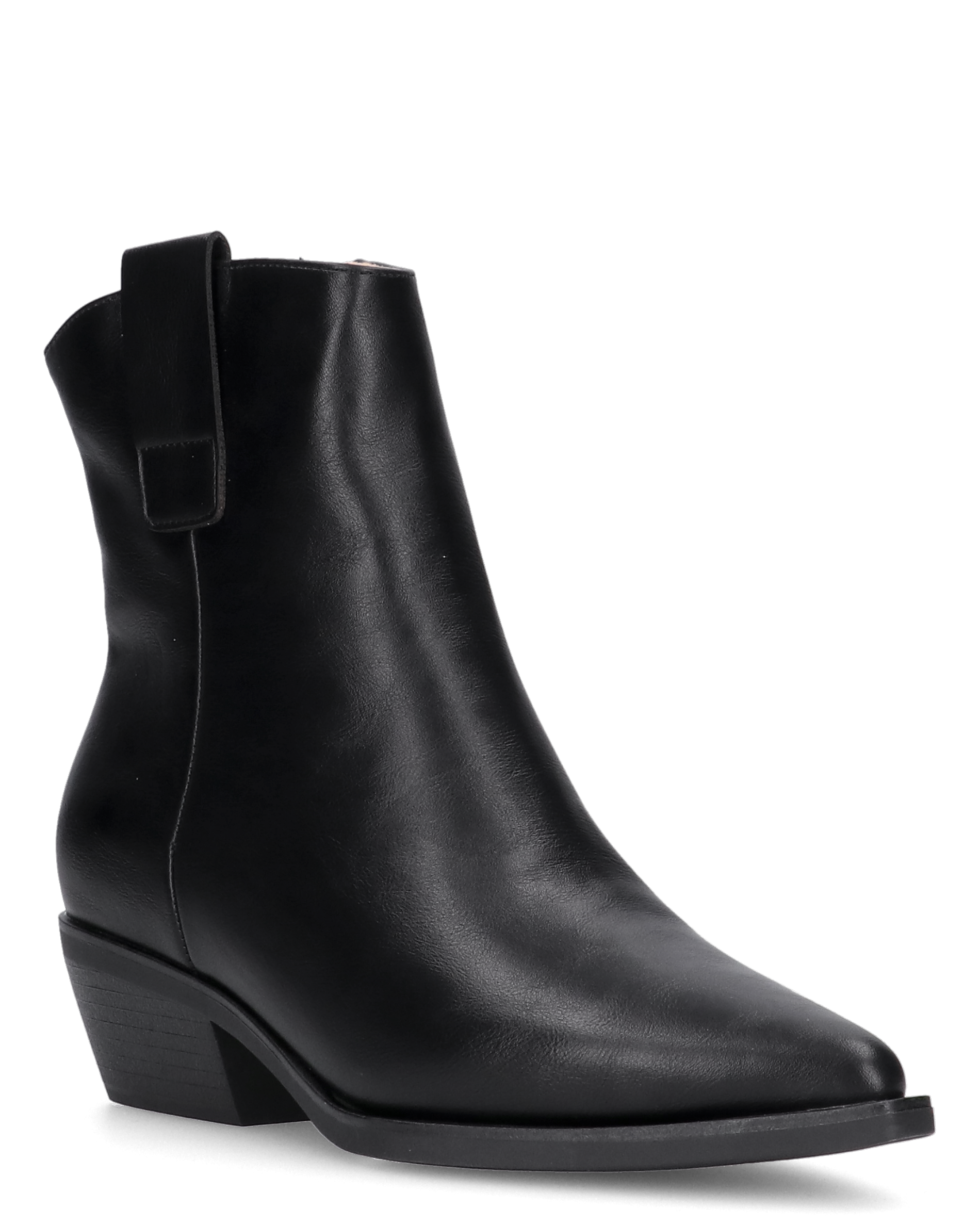 MARTINA - 2-in-1 black faux leather boot: from knee-high boot to ankle boot in one simple move