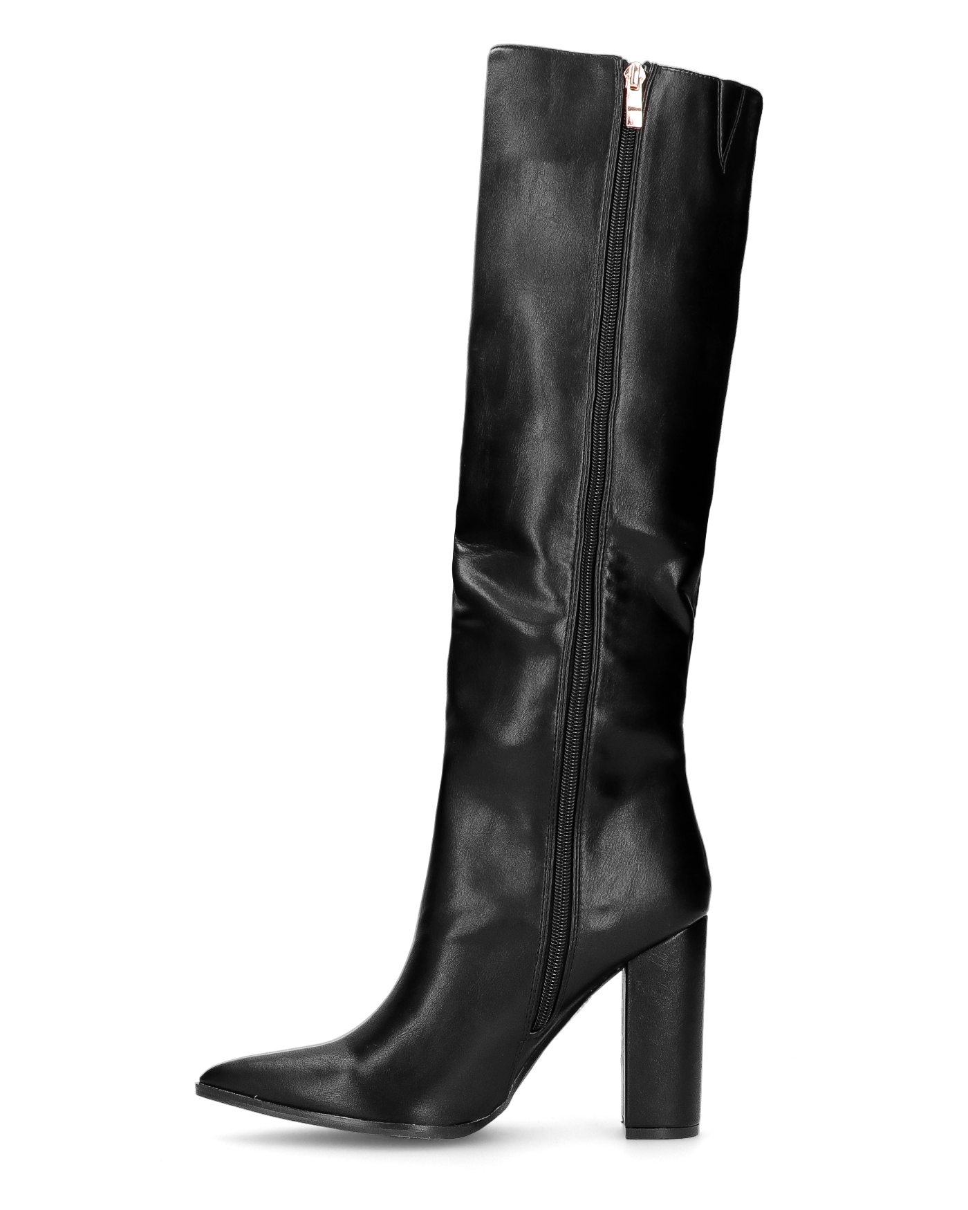 NEERA - black knee-high boots with side zip