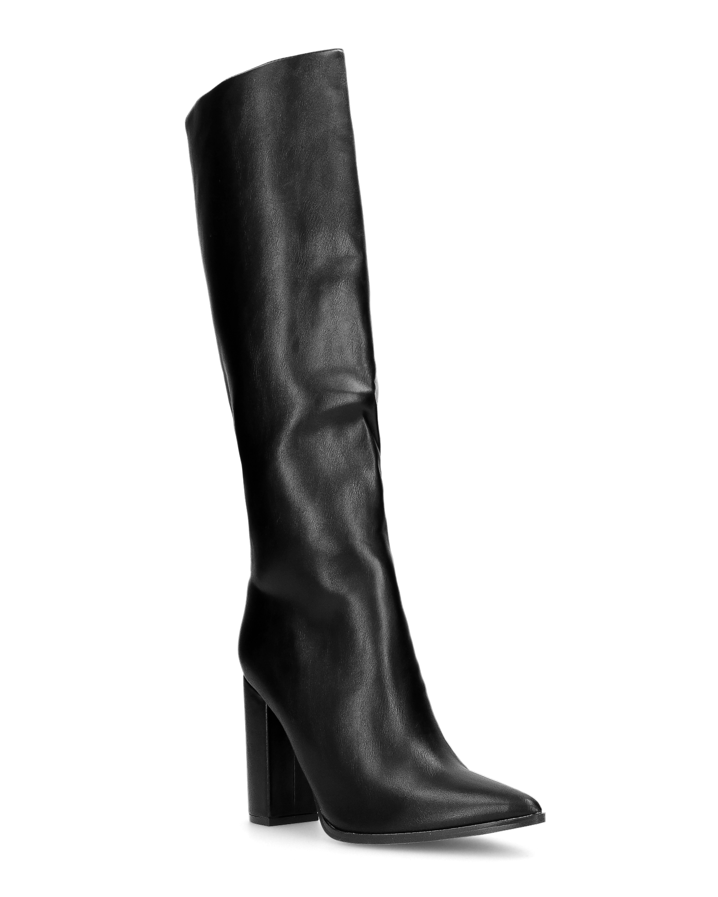 NEERA - black knee-high boots with side zip