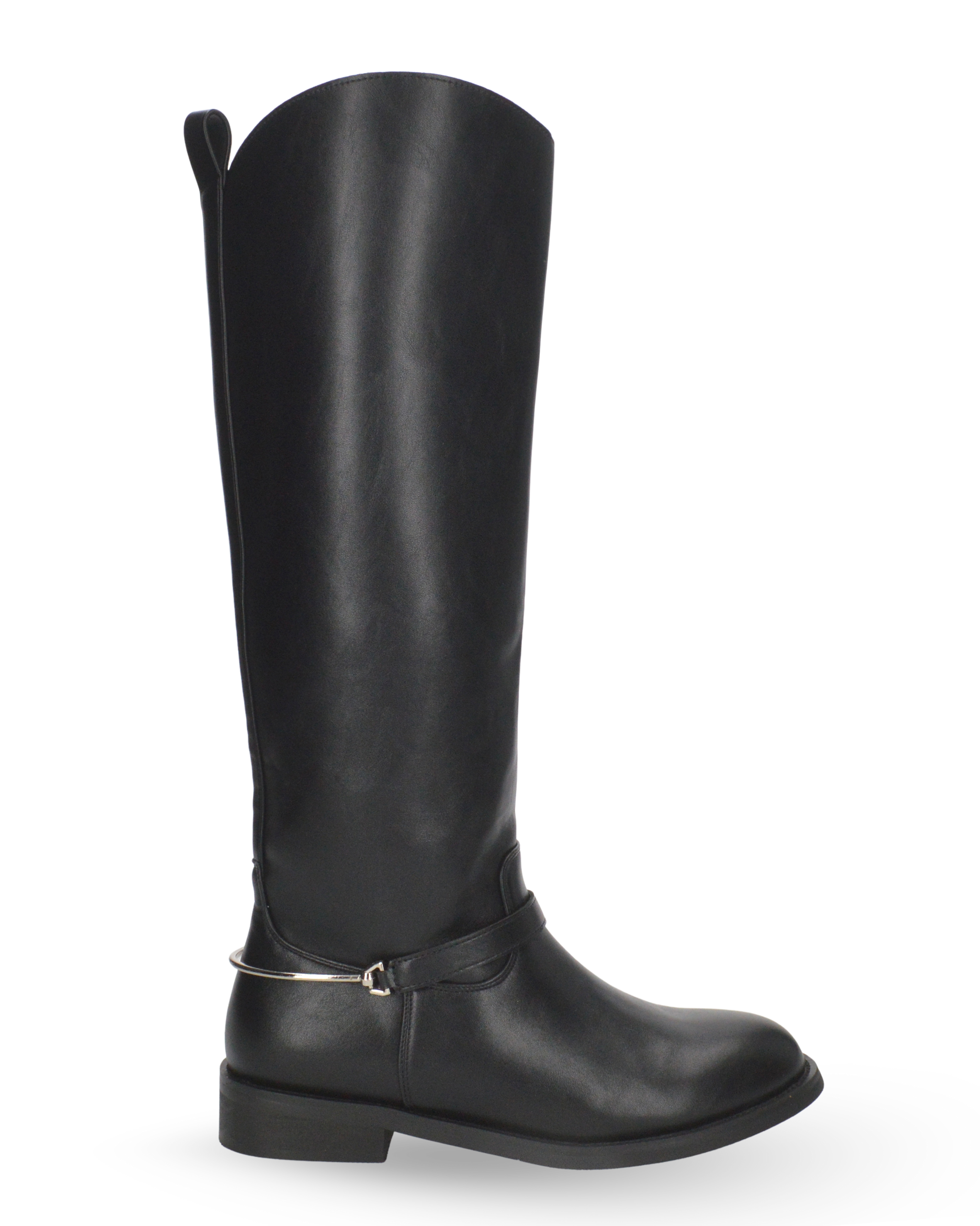 LUISA - Black Tall Boots with Removable Accessory