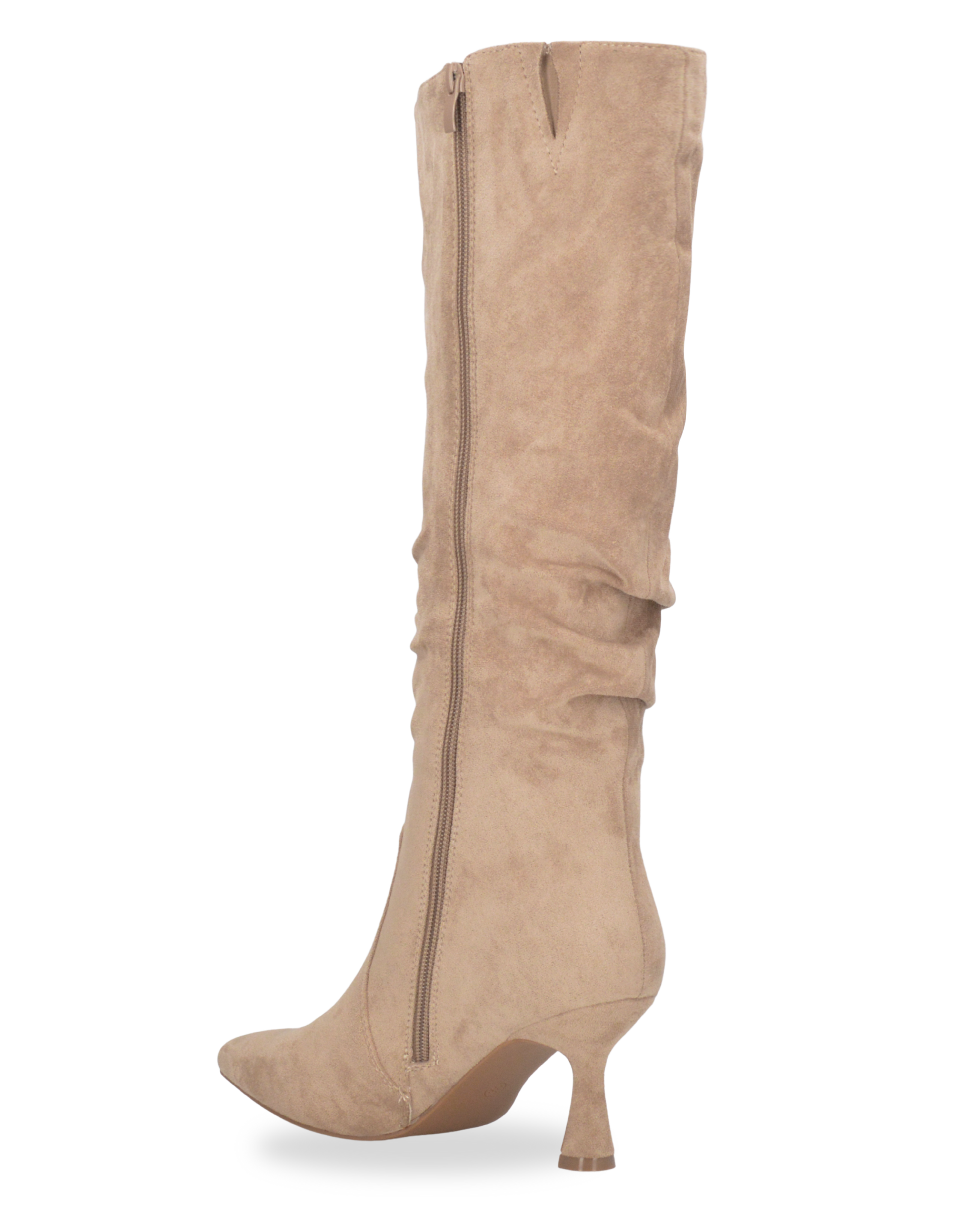 LOREDANA - beige suede knee-high boots