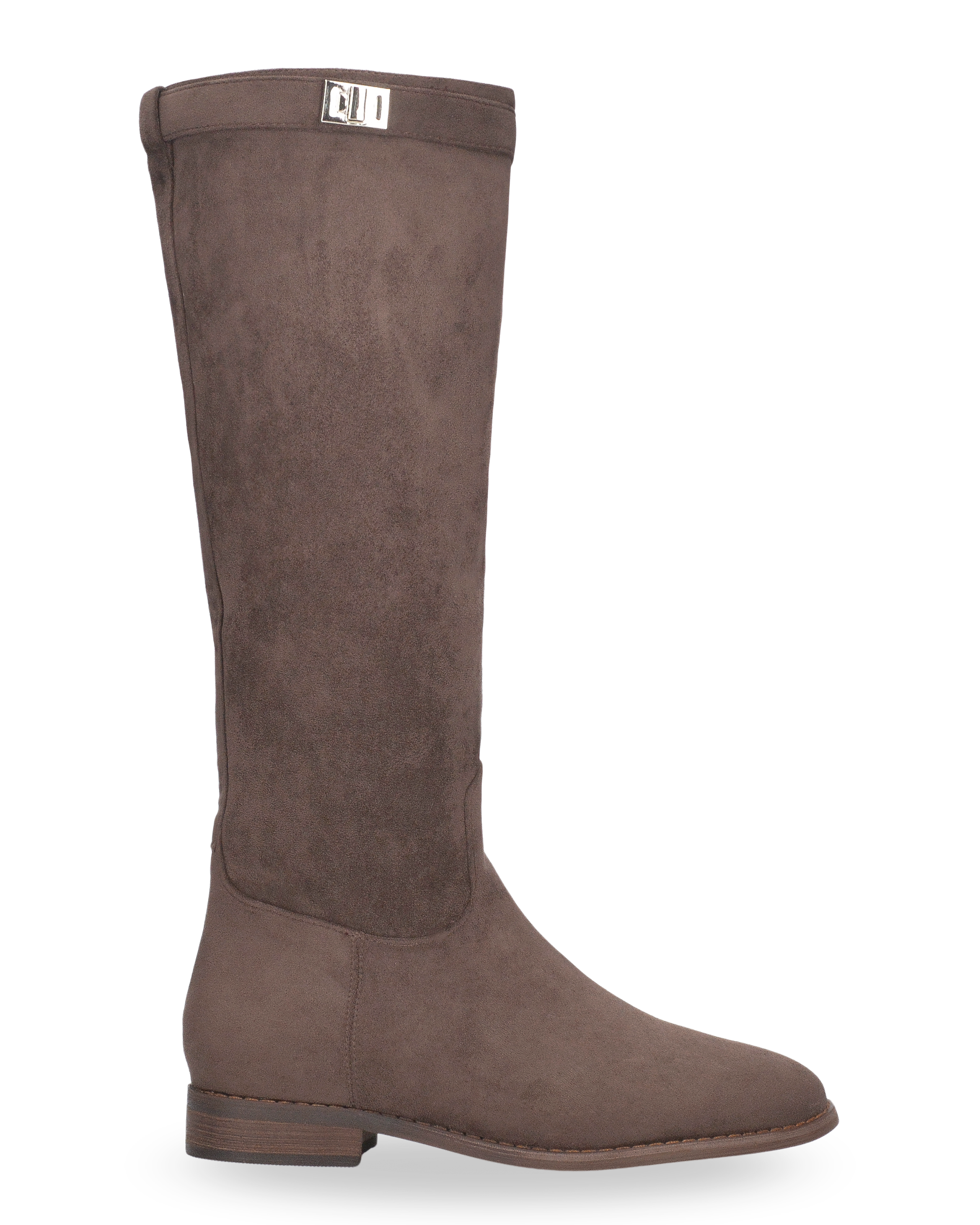 SIMIE - brown suede knee-high boot with padded interior