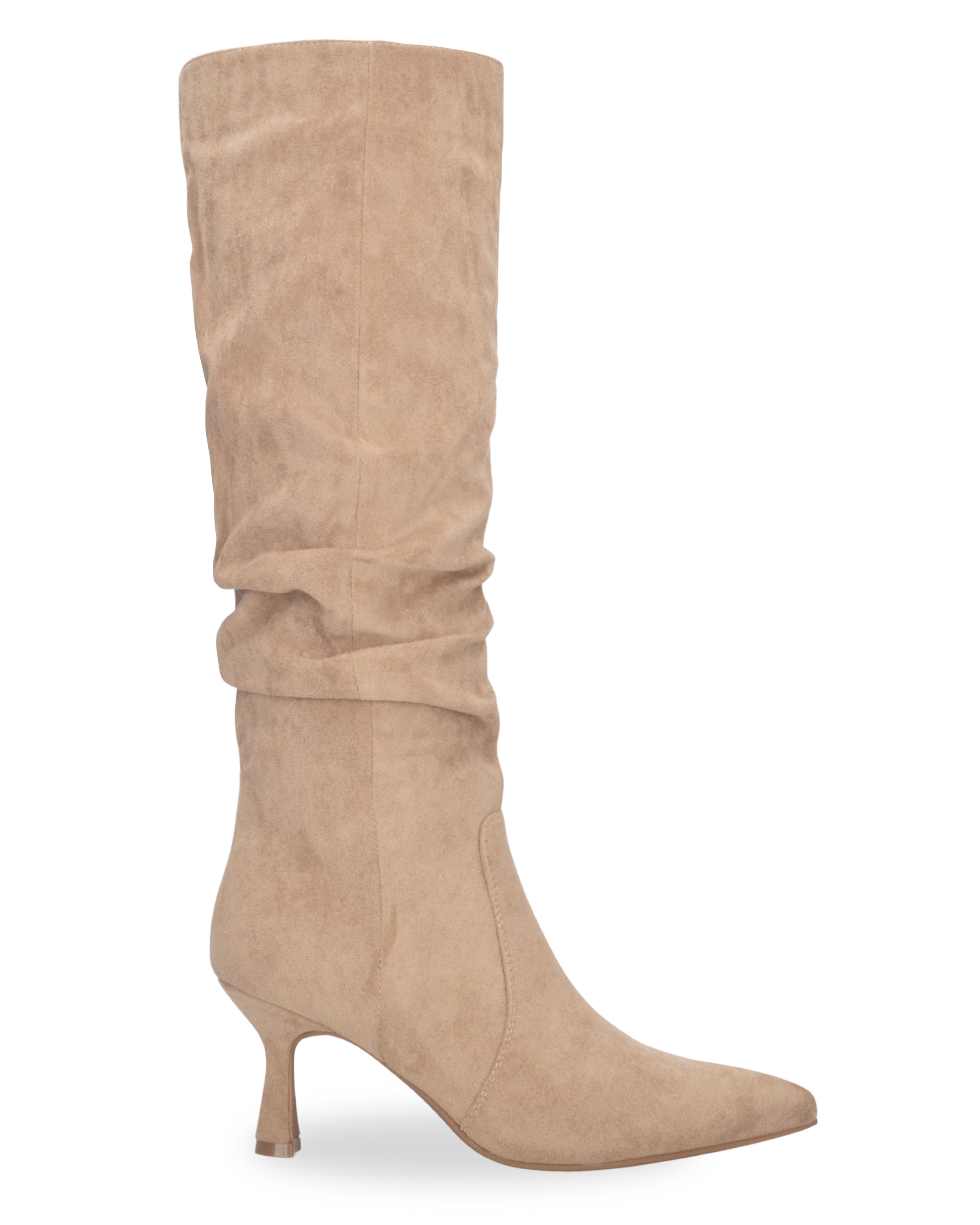 LOREDANA - beige suede knee-high boots