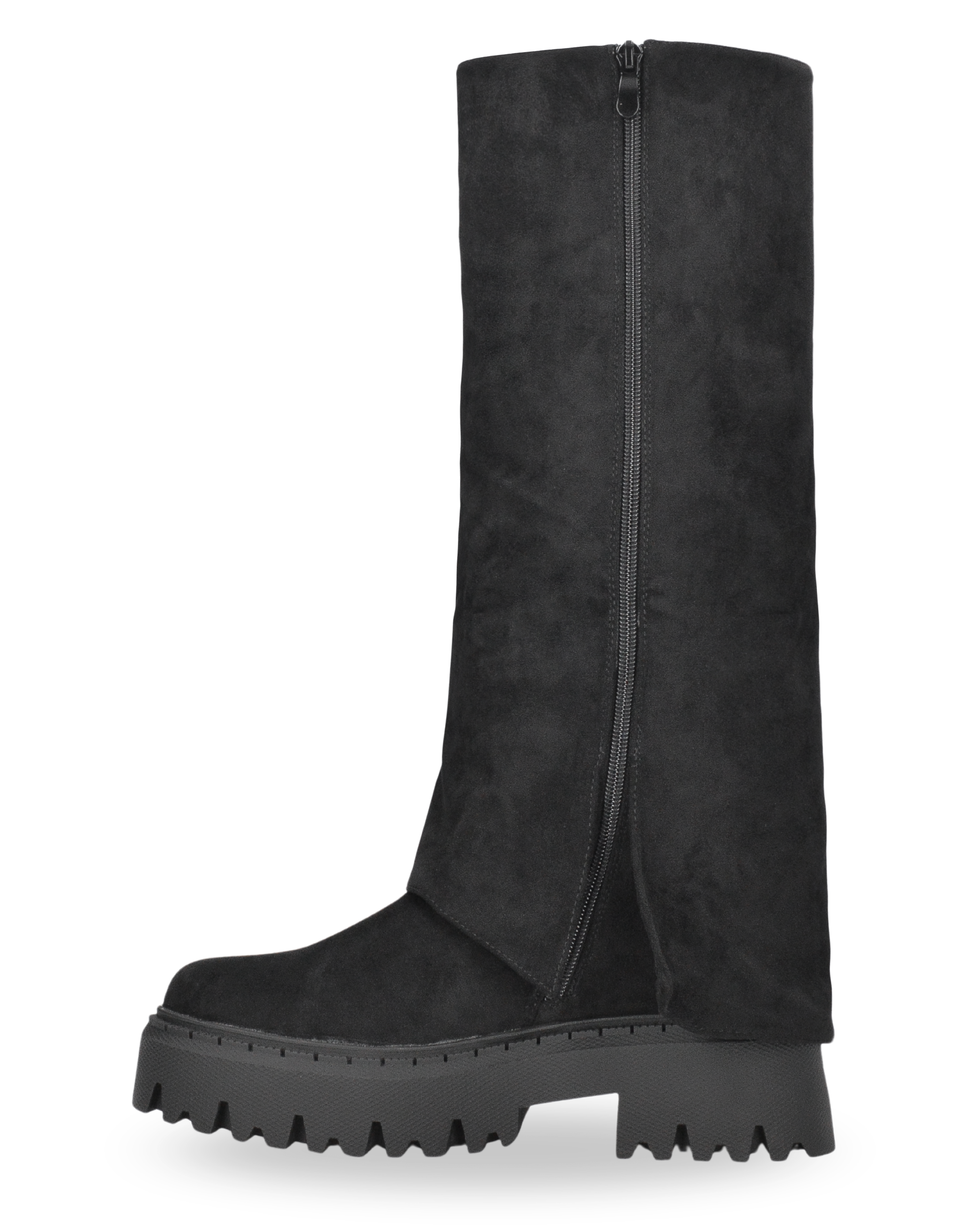 CATIA - black platform boots with turn-down cuff and adjustable straps