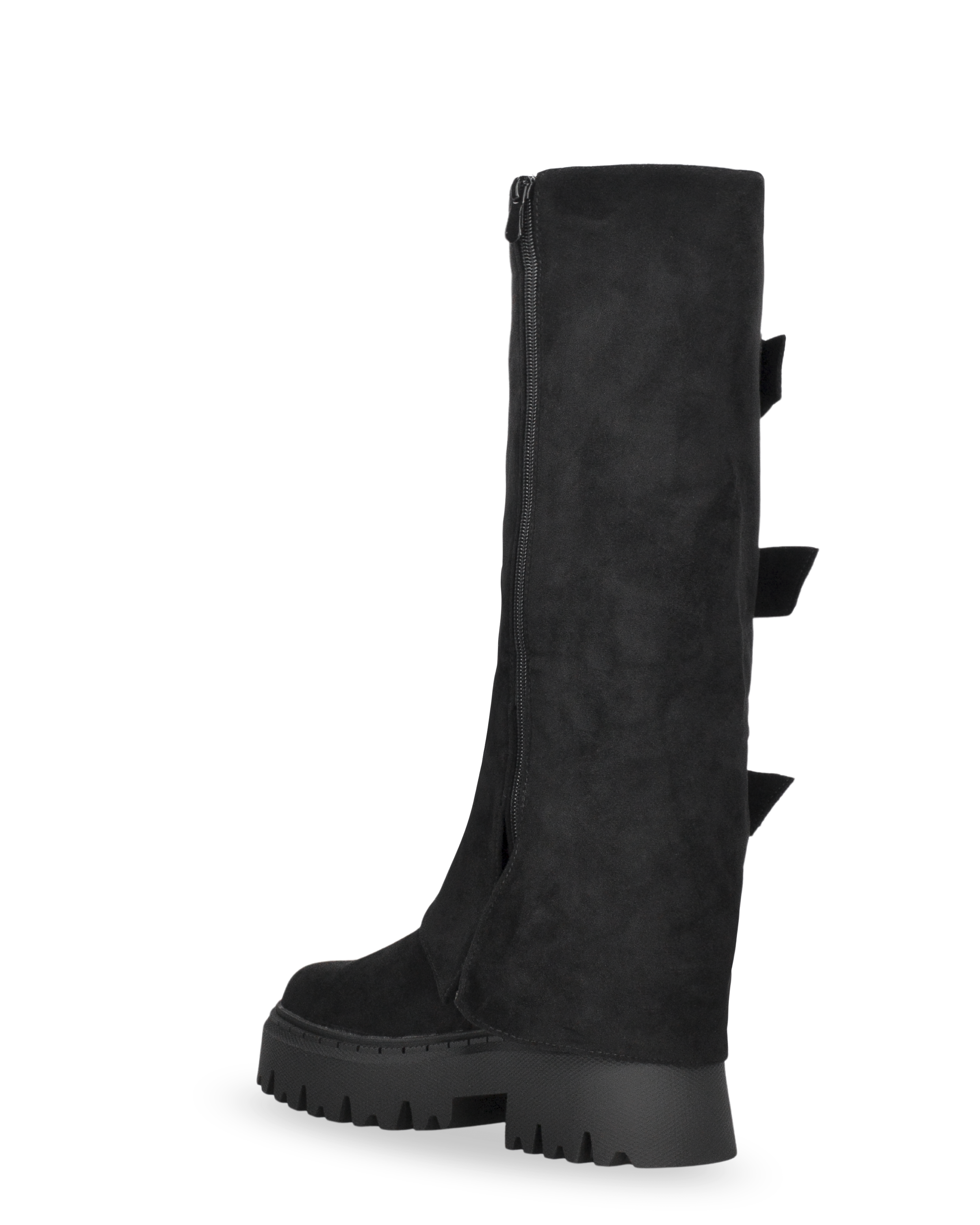 CATIA - black platform boots with turn-down cuff and adjustable straps