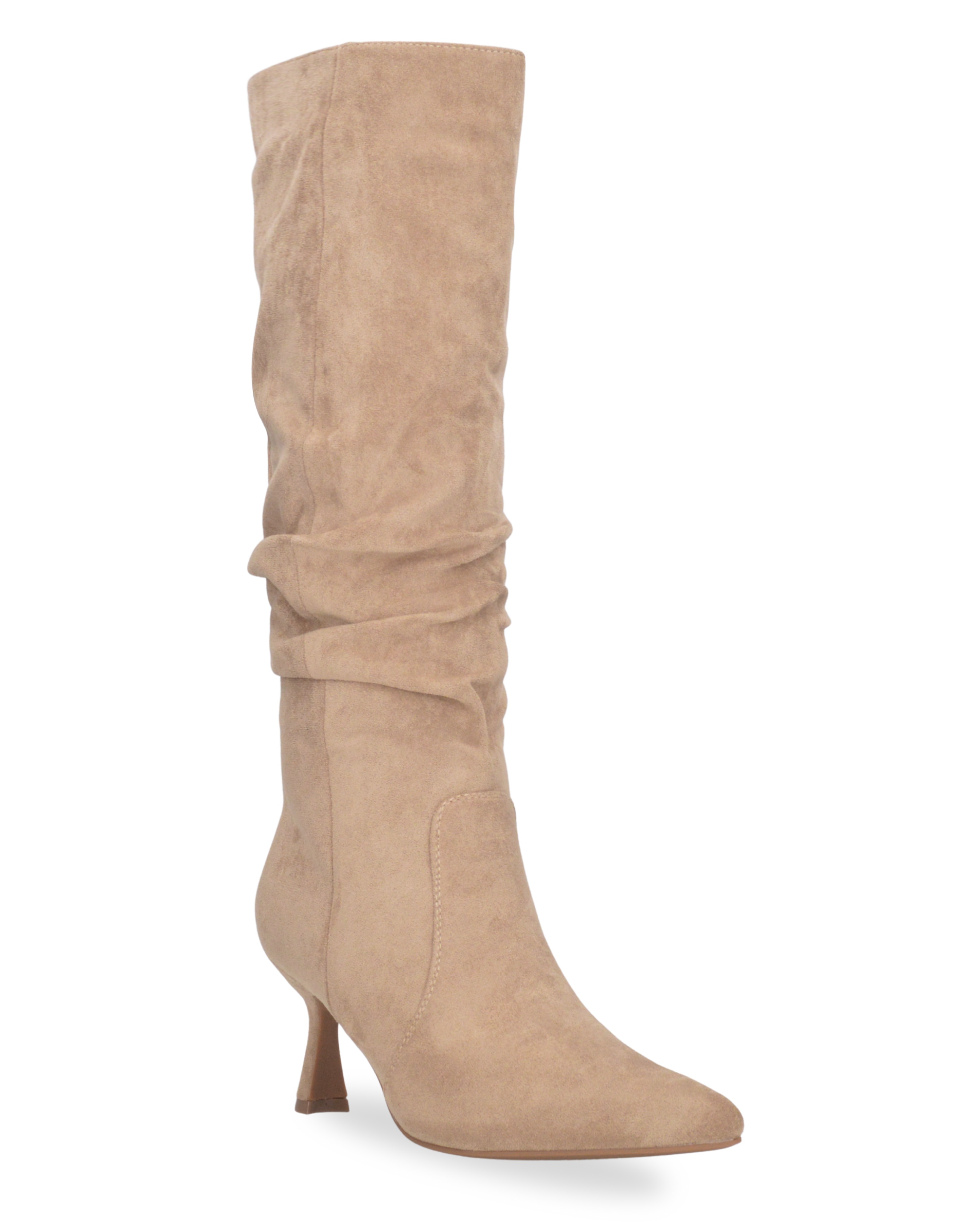 LOREDANA - beige suede knee-high boots