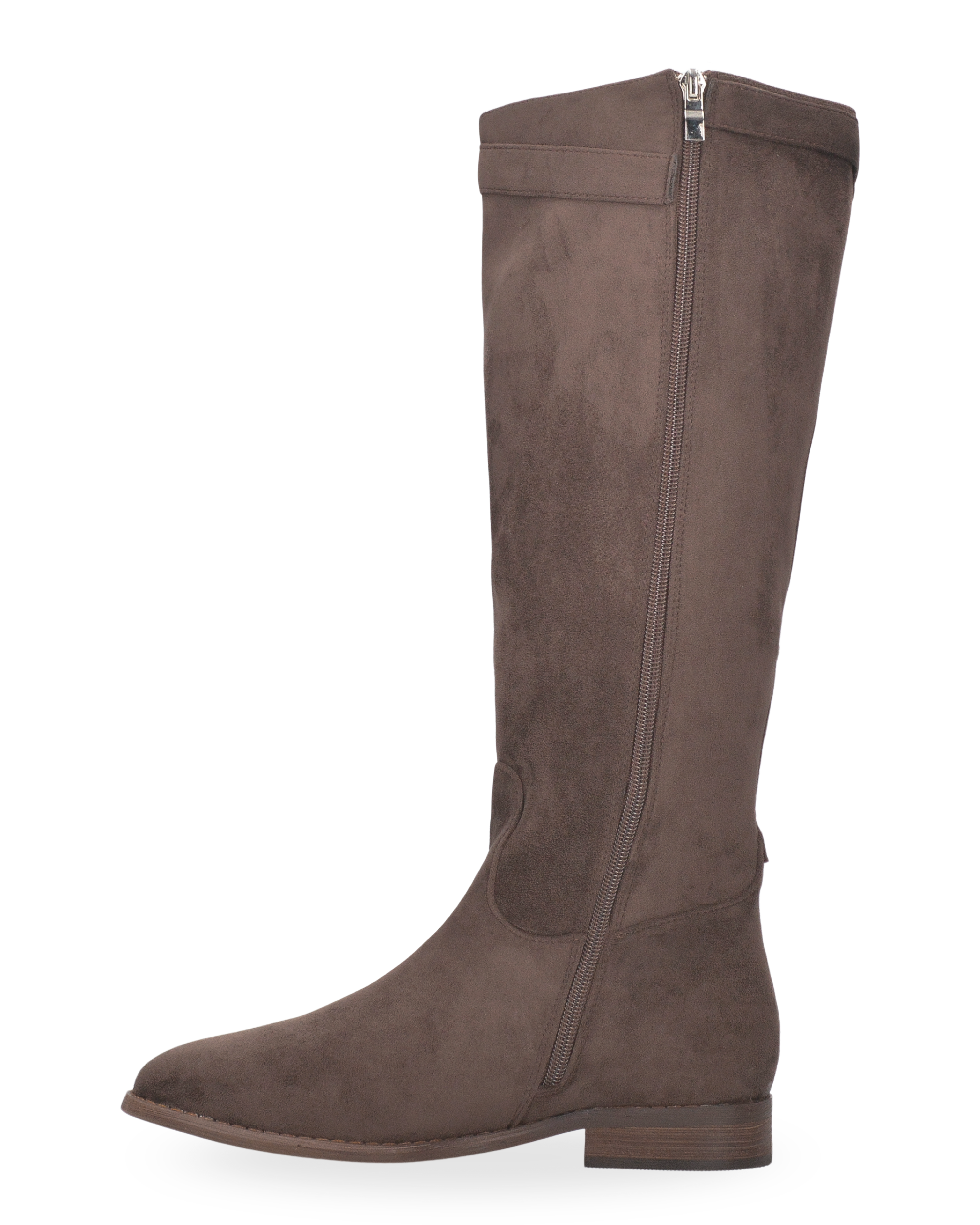 SIMIE - brown suede knee-high boot with padded interior