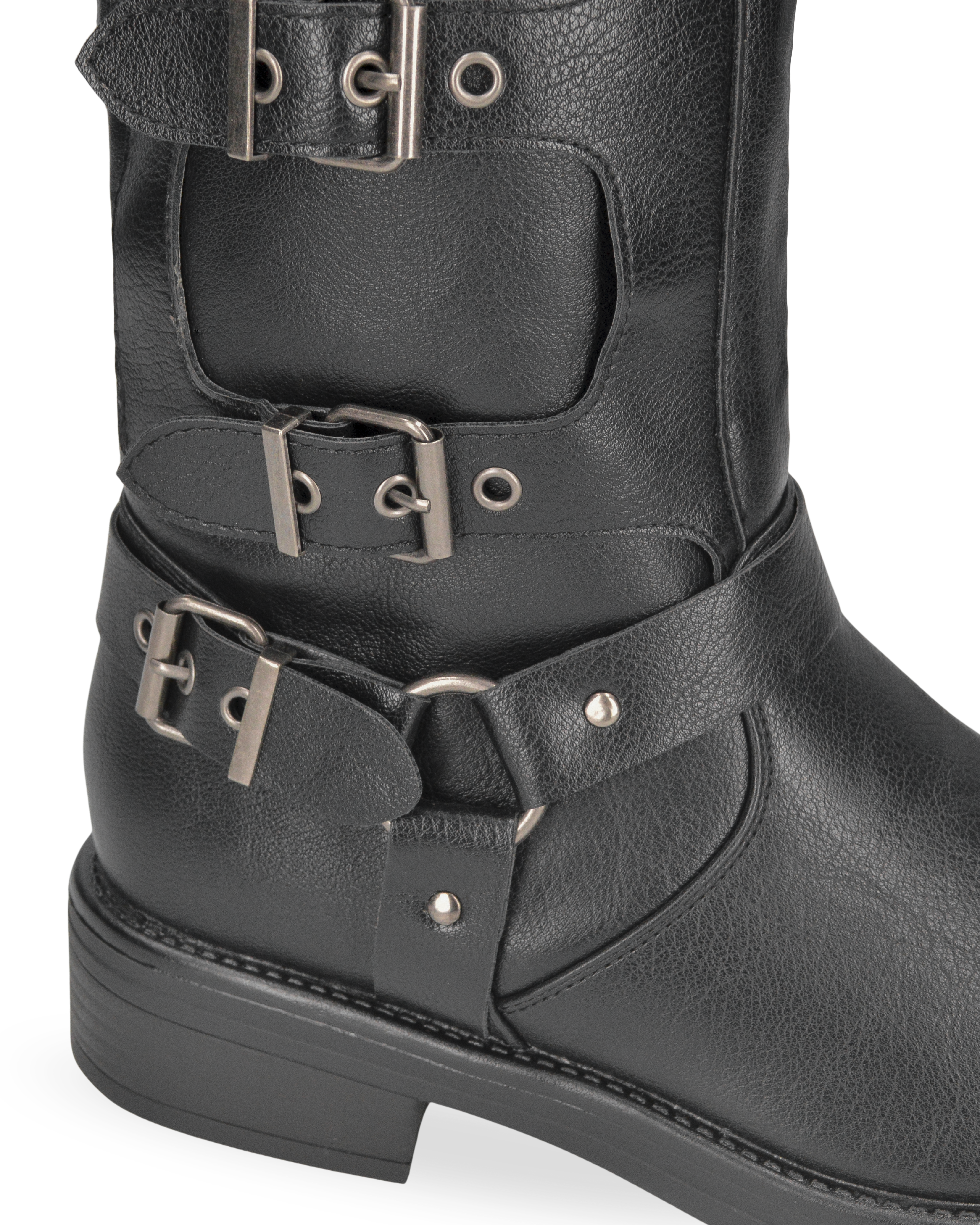 SHAKY - below-the-knee boots with straps and buckles