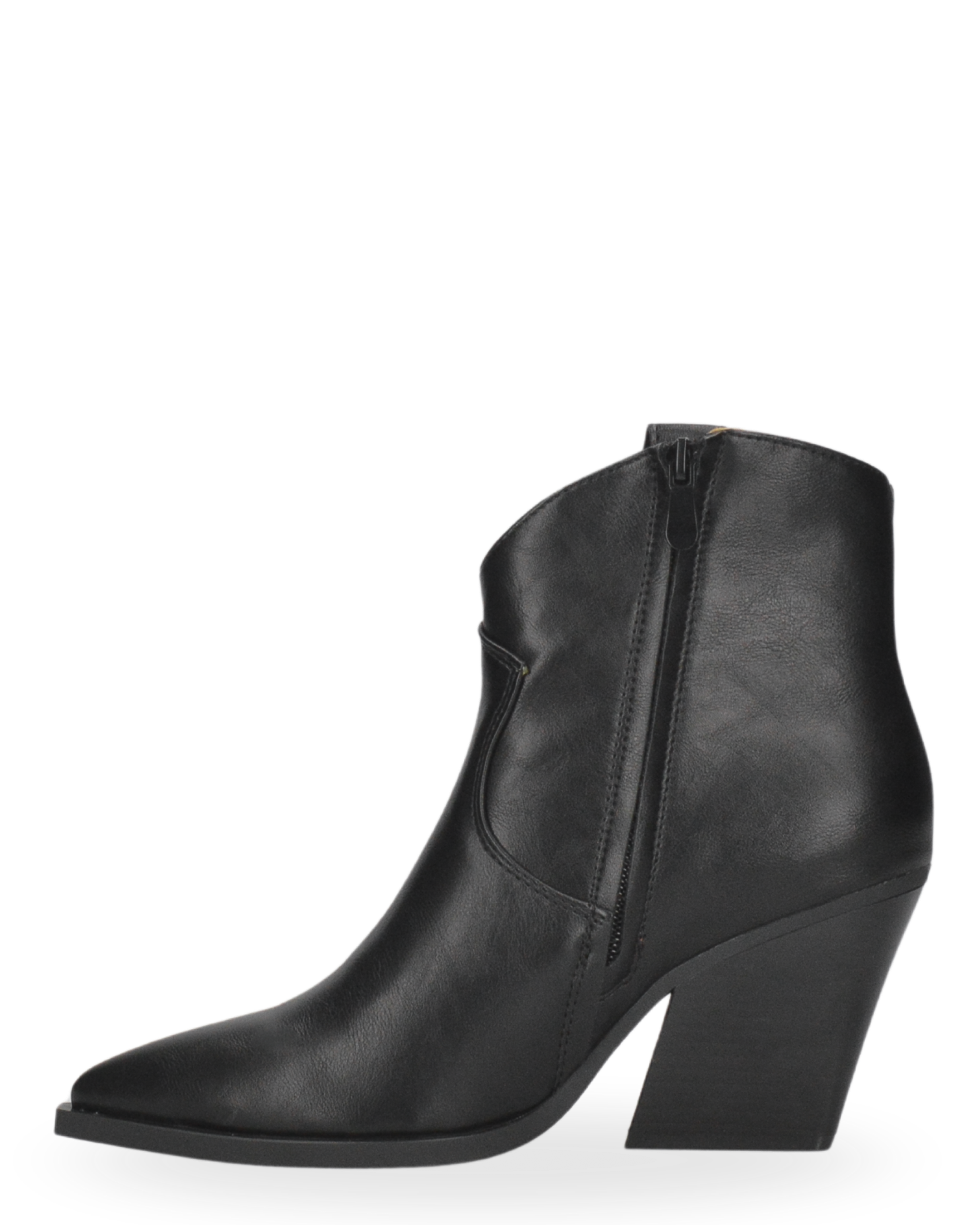 LOTTIE - 2-in-1 black faux leather Western boot