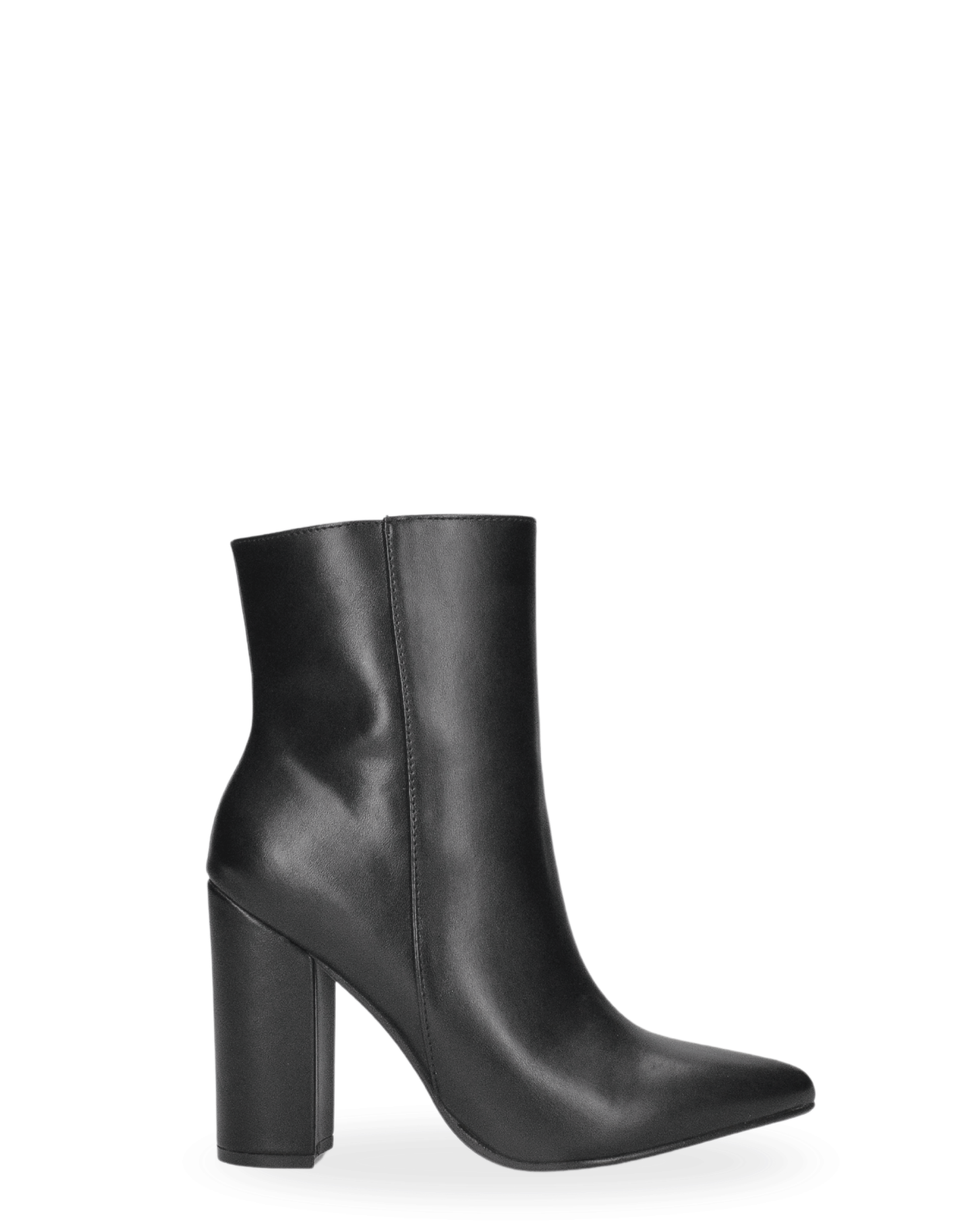 RIKA - 2-in-1 black faux leather boots with glitter shaft