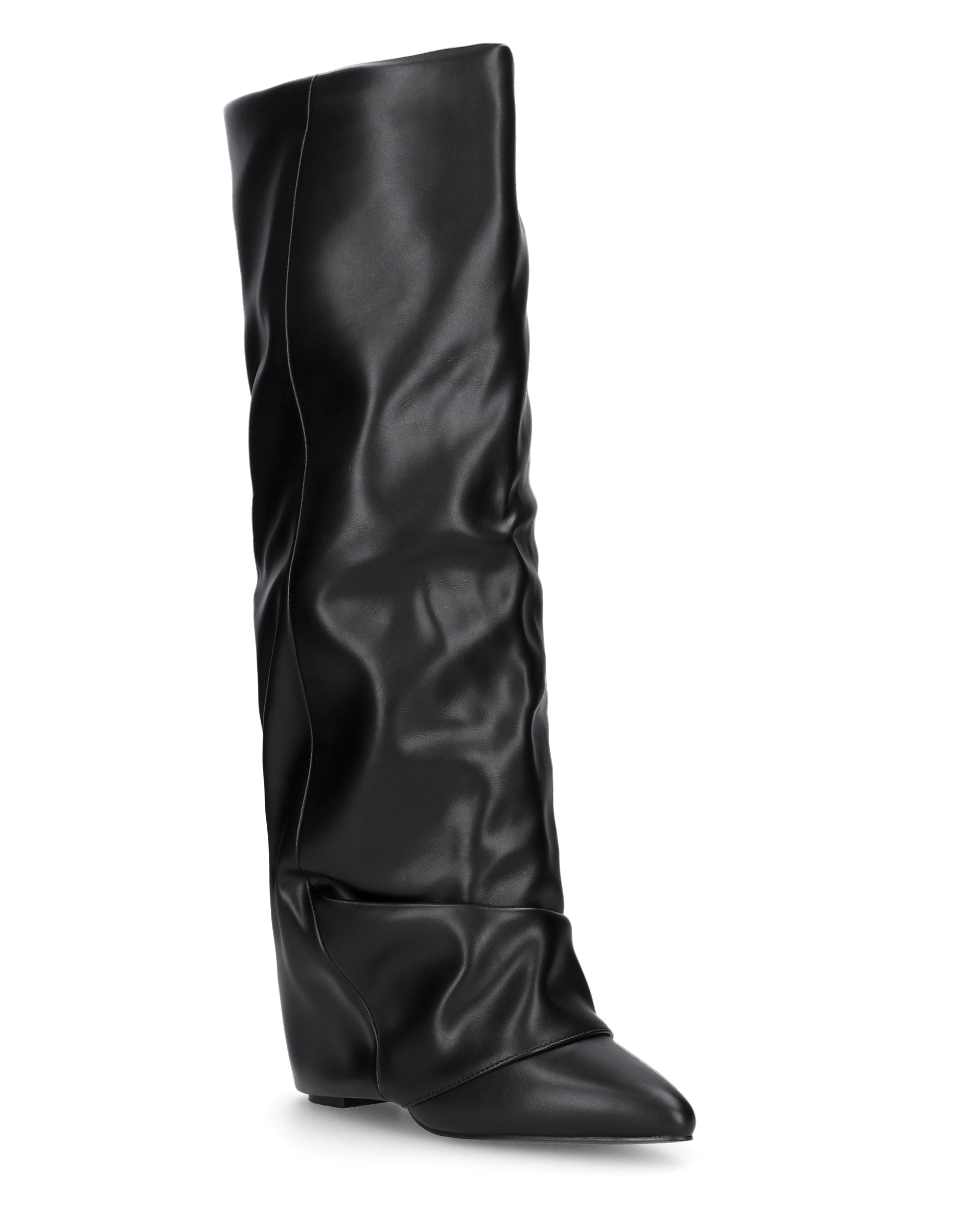 SUNNY - knee-high boot with long turn-down cuff, heel and slouch effect