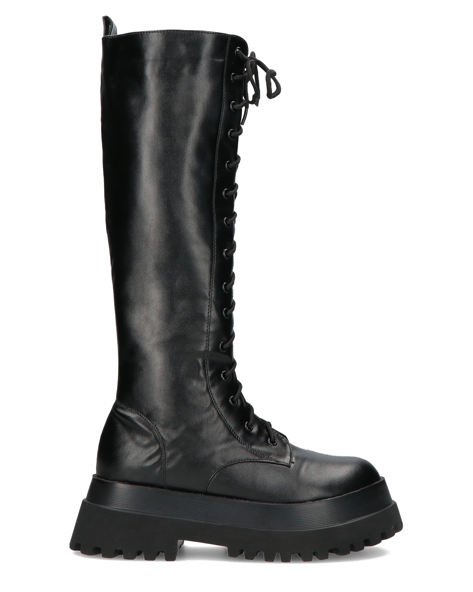 RENATHA - black tall lace-up boots