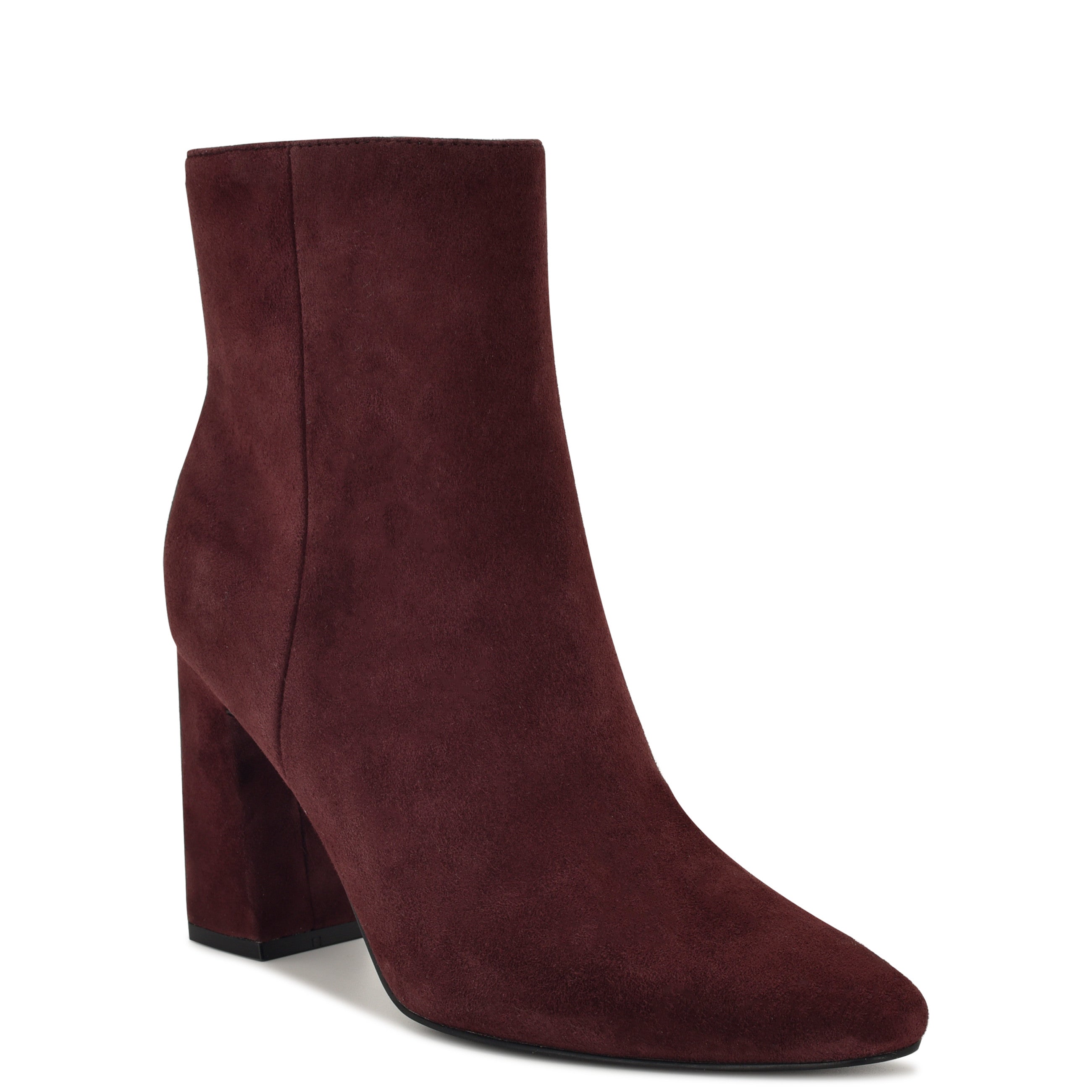 Reraye Block Heel Ankle Leather Booties