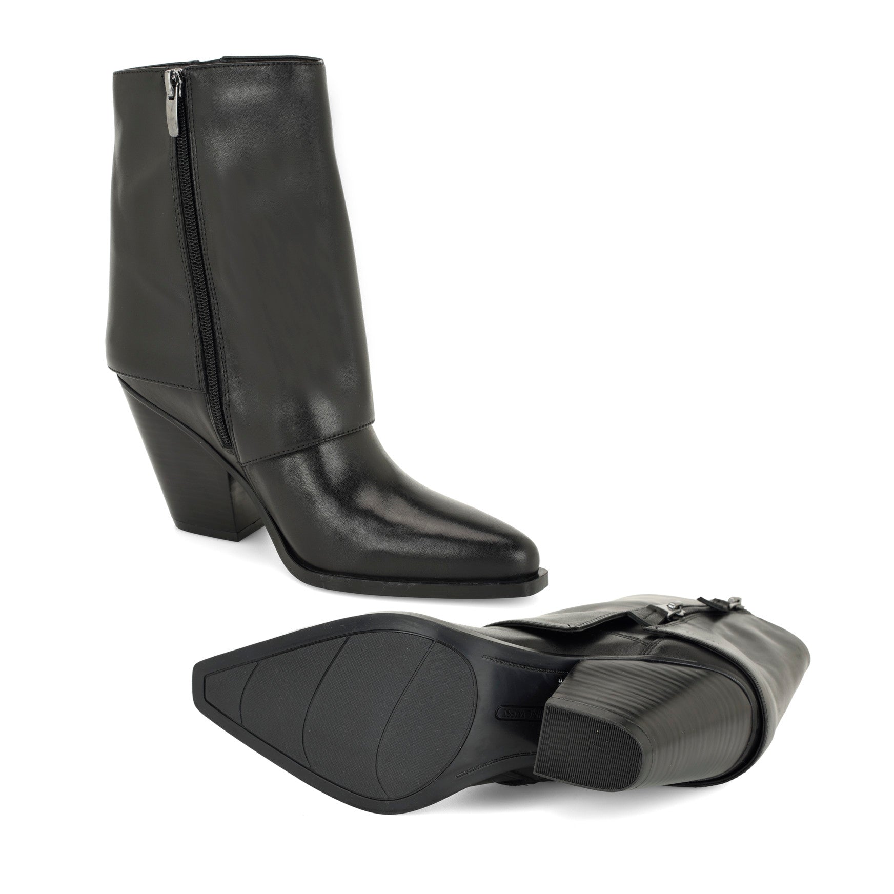Umberto Leather Foldover Booties