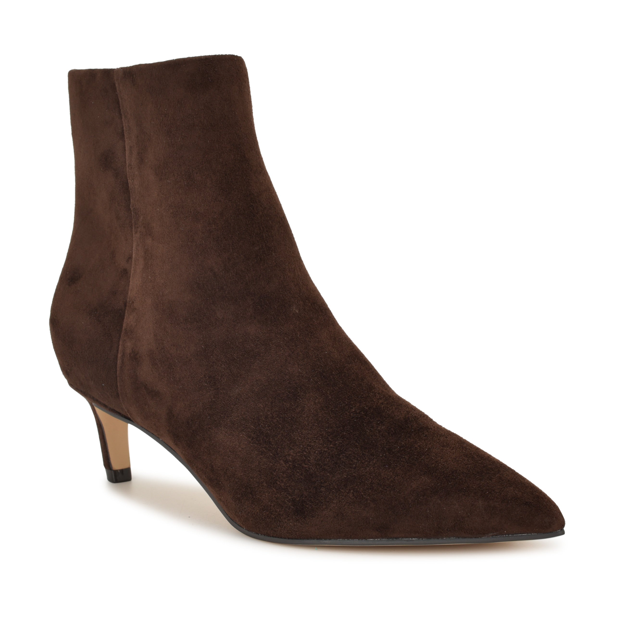 Brite Kitten Heel Ankle Leather Booties